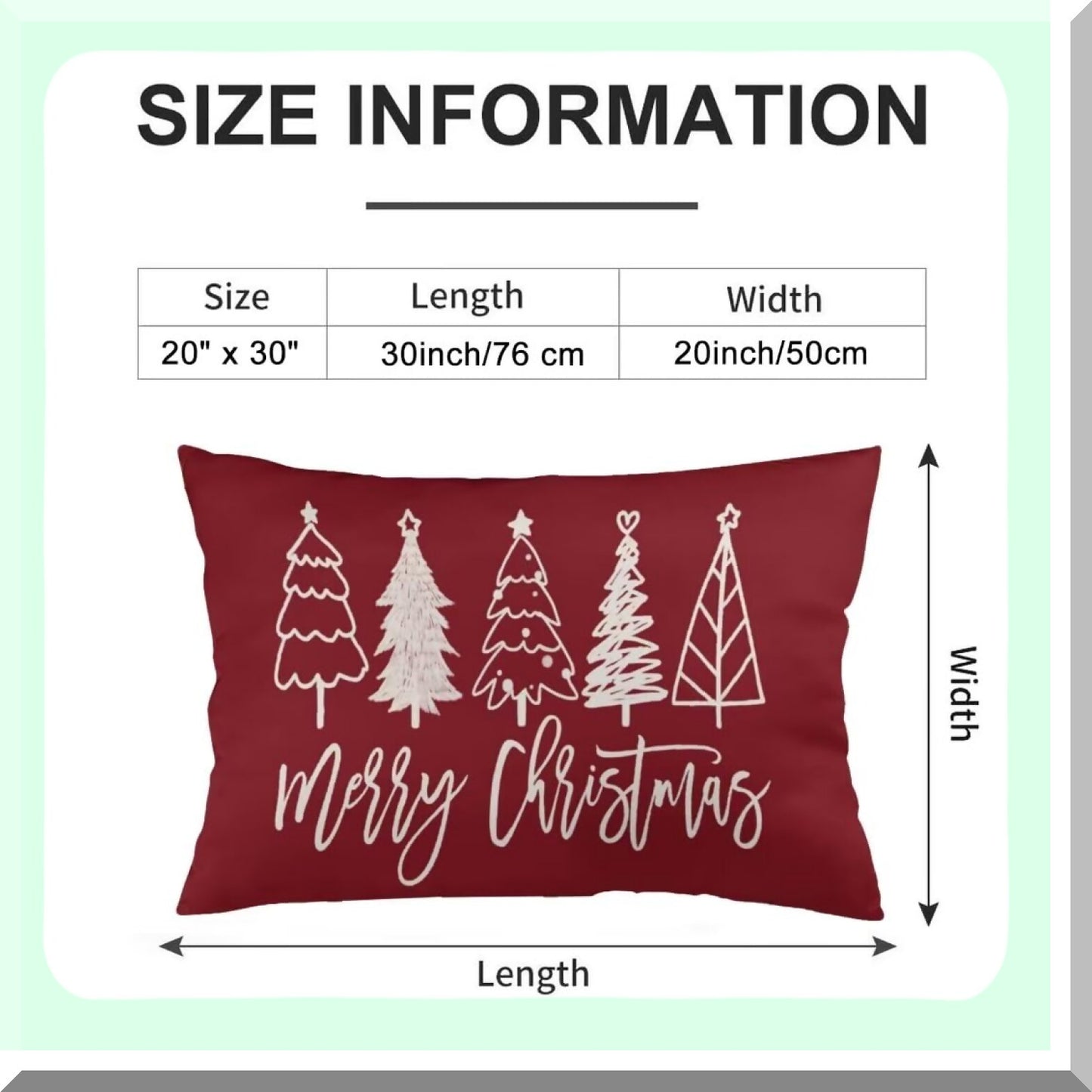 Winter Wonderland Tree Pillowcase Set - Festive Holiday Decorative Cushion Covers for Queen Size Pillows - Red Zippered Lumbar & Standard Cases for Couch and Sofa - 20"x30" Dimensions