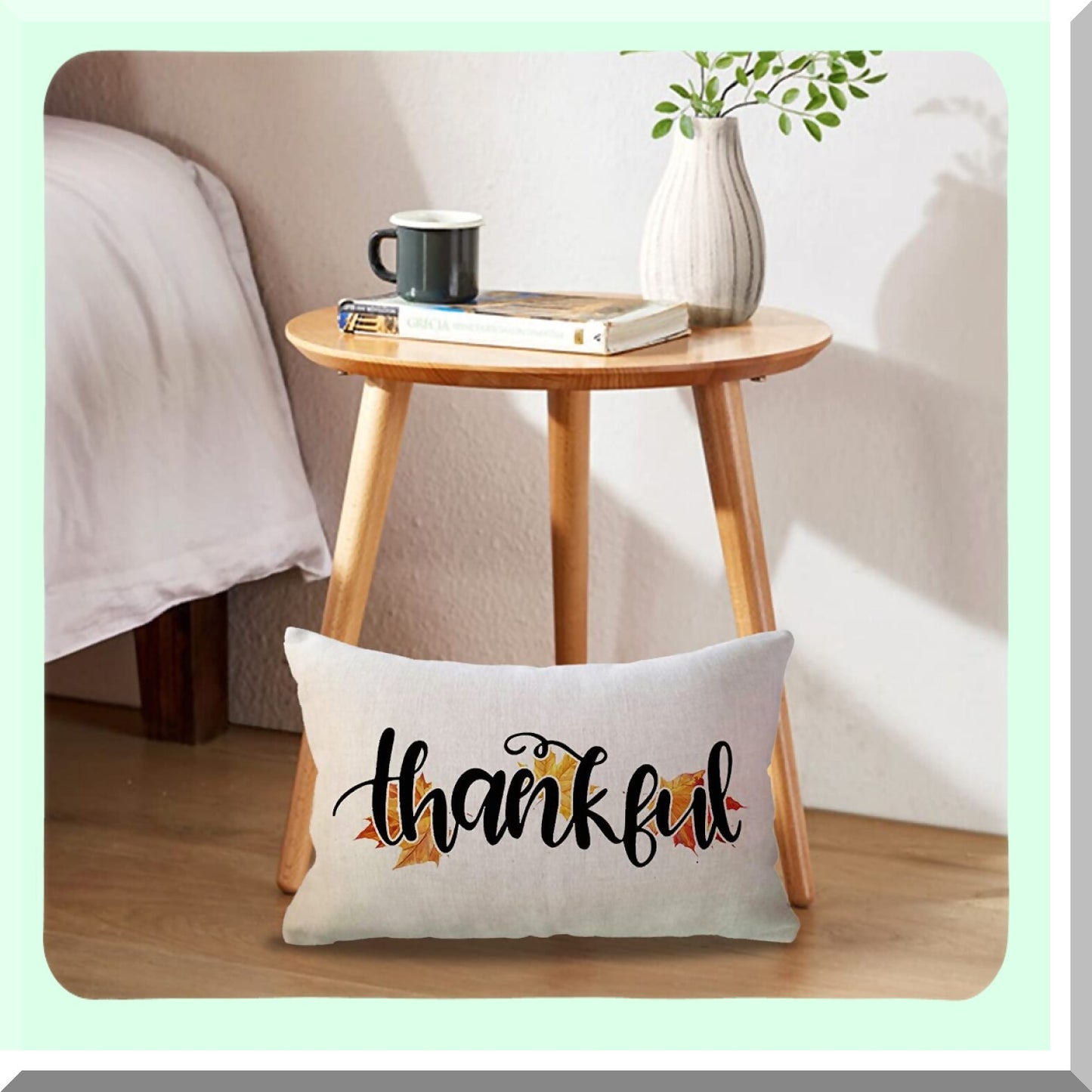 Maple Harvest Blessings Pillow Covers - Set of 2 Autumn Fall Farmhouse Decorative Rectangular/Lumbar Case 1220, Thanksgiving Gift