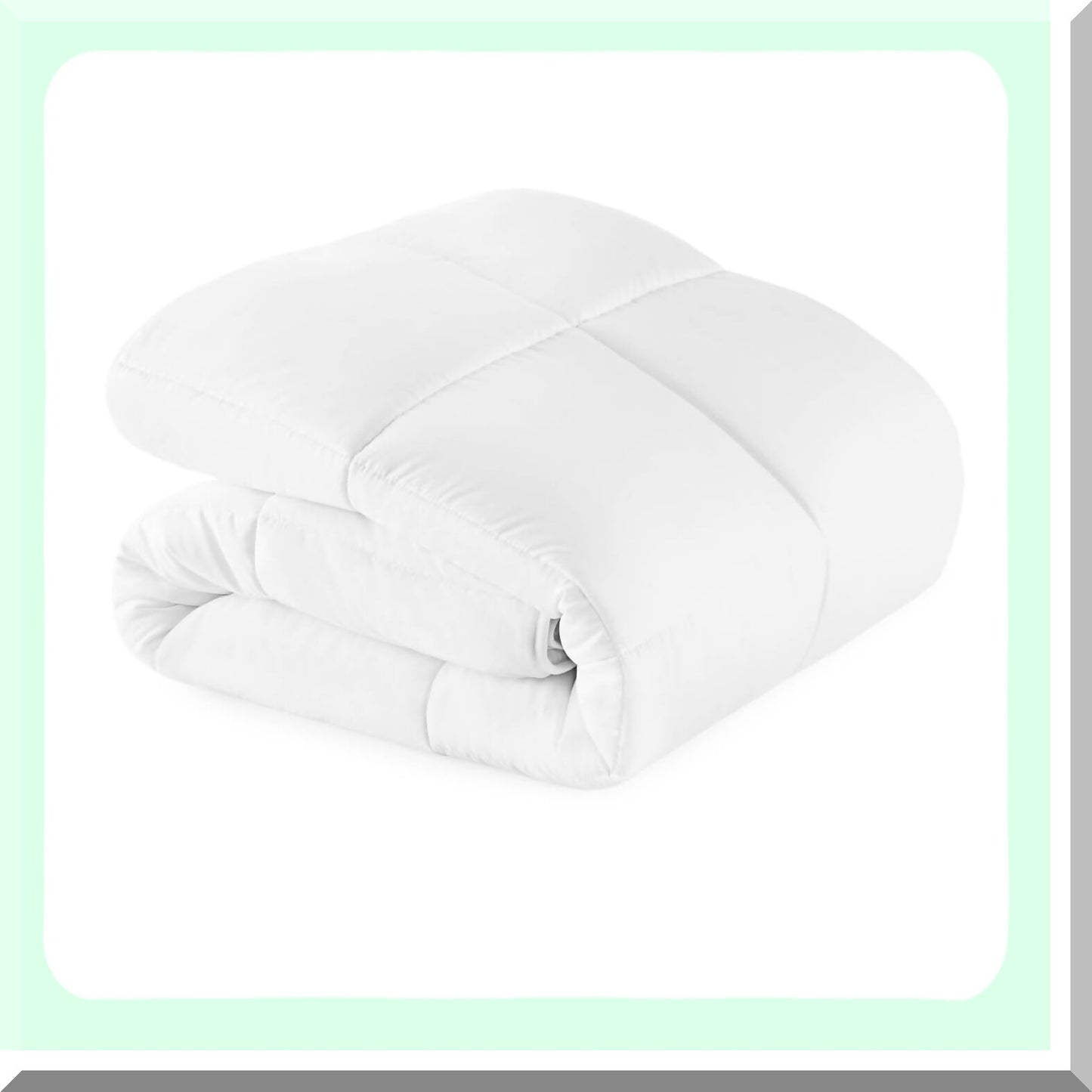 All Season White Microfiber Quilted Comforter - Full Size Down Alternative Duvet Insert with Box Stitched Design for Ultimate Comfort