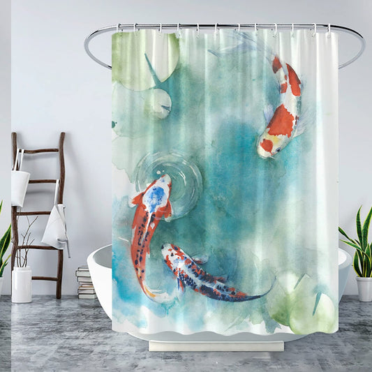 Colorful Koi Fish Shower Curtain 70x70 inch