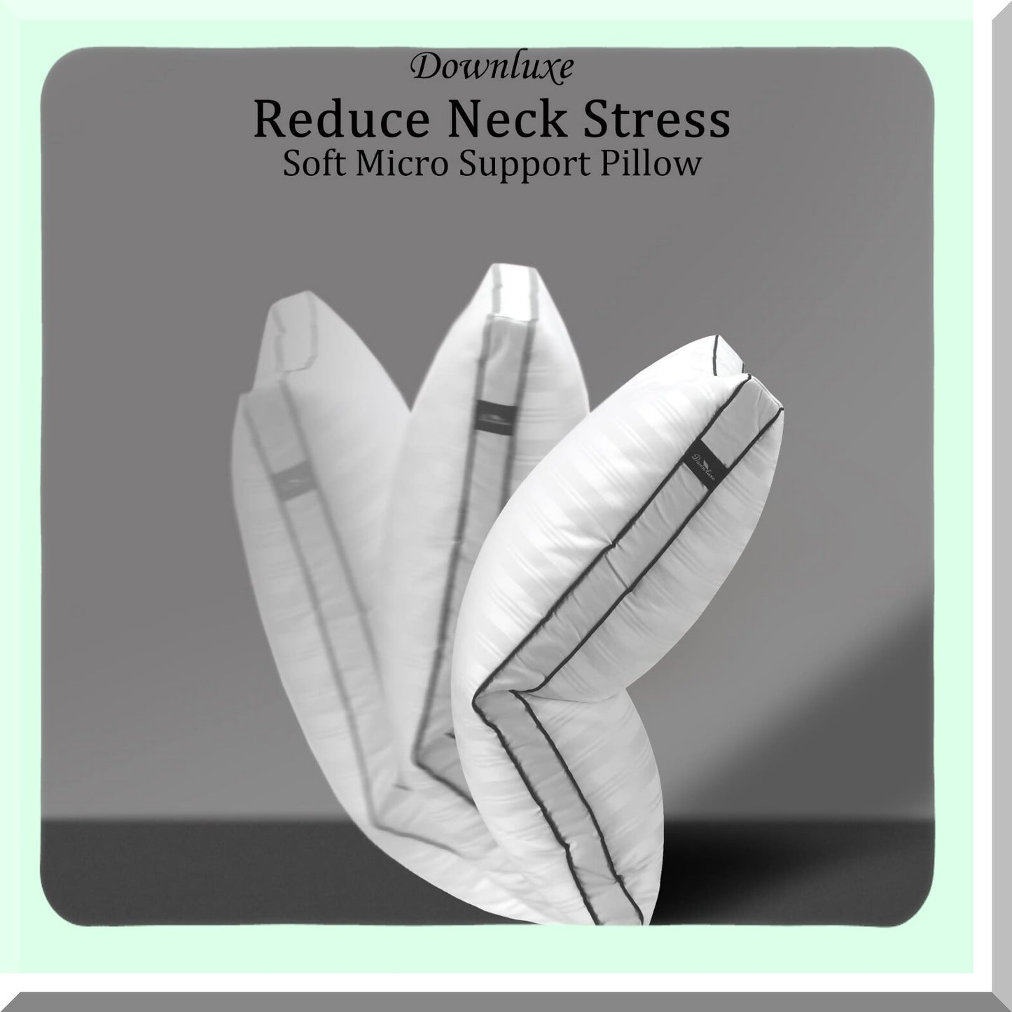 Luxury Bamboo Down Pillows - Set of 2 | Gusseted Goose Down Bed Pillows for Sleeping | Hypoallergenic Rayon Pillowcases | 18"x34"x2" Size