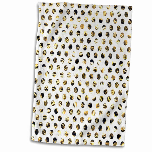 3D Rose Gold Polka Dot Hand Towel 15"x22"