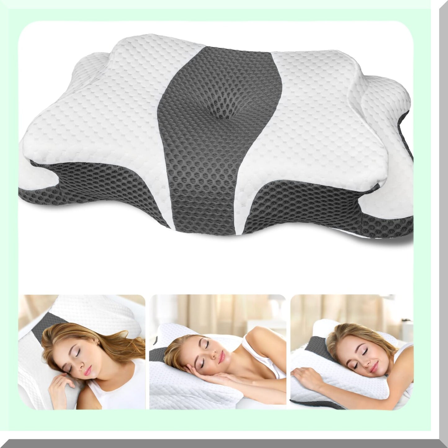 OrthoRelax CerviFoam Neck Pillow - Pain Relief & Support for Neck & Shoulder - Hollow Memory Foam Design - Ergonomic Contour Bed Pillow for Side, Back, Stomach Sleeper