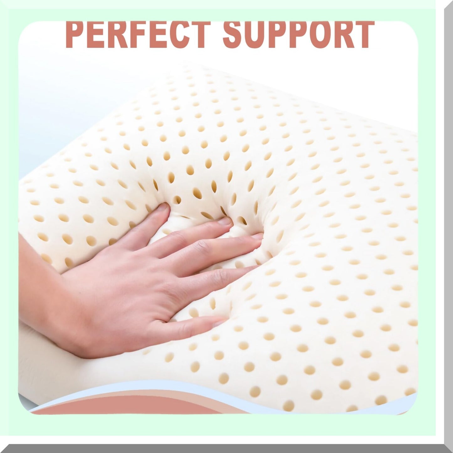 Natural Comfort Cloud Pillow - Soft Latex Bed Pillow for Pressure Relief - Removable Cotton Pillowcase - No Memory Foam - Standard Size