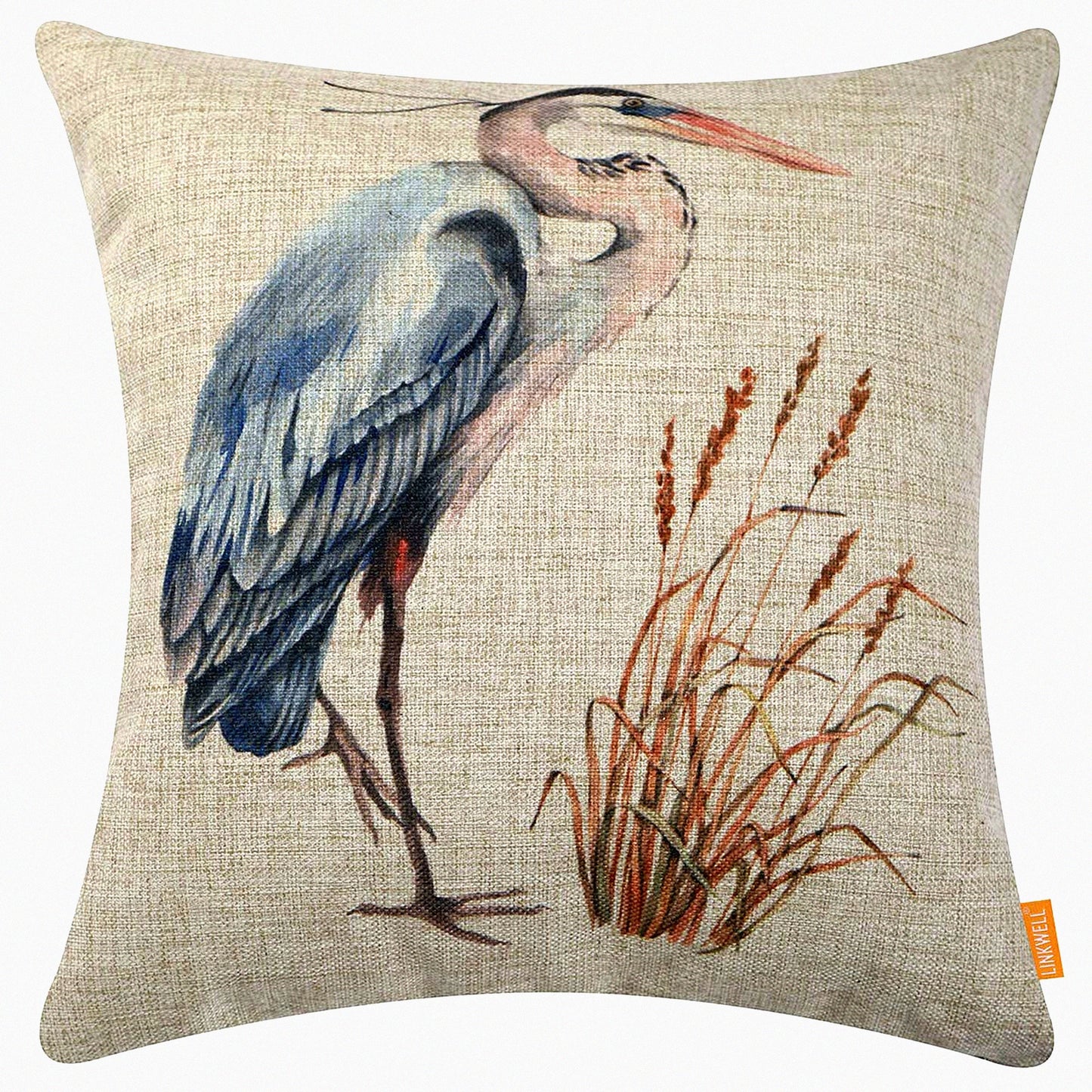 Vintage Bird Pillowcase Set - Farmhouse Decorative Cushion Covers 18x18 for Spring Sofa Couch - Retro Heron Throw Pillow Case CC1840