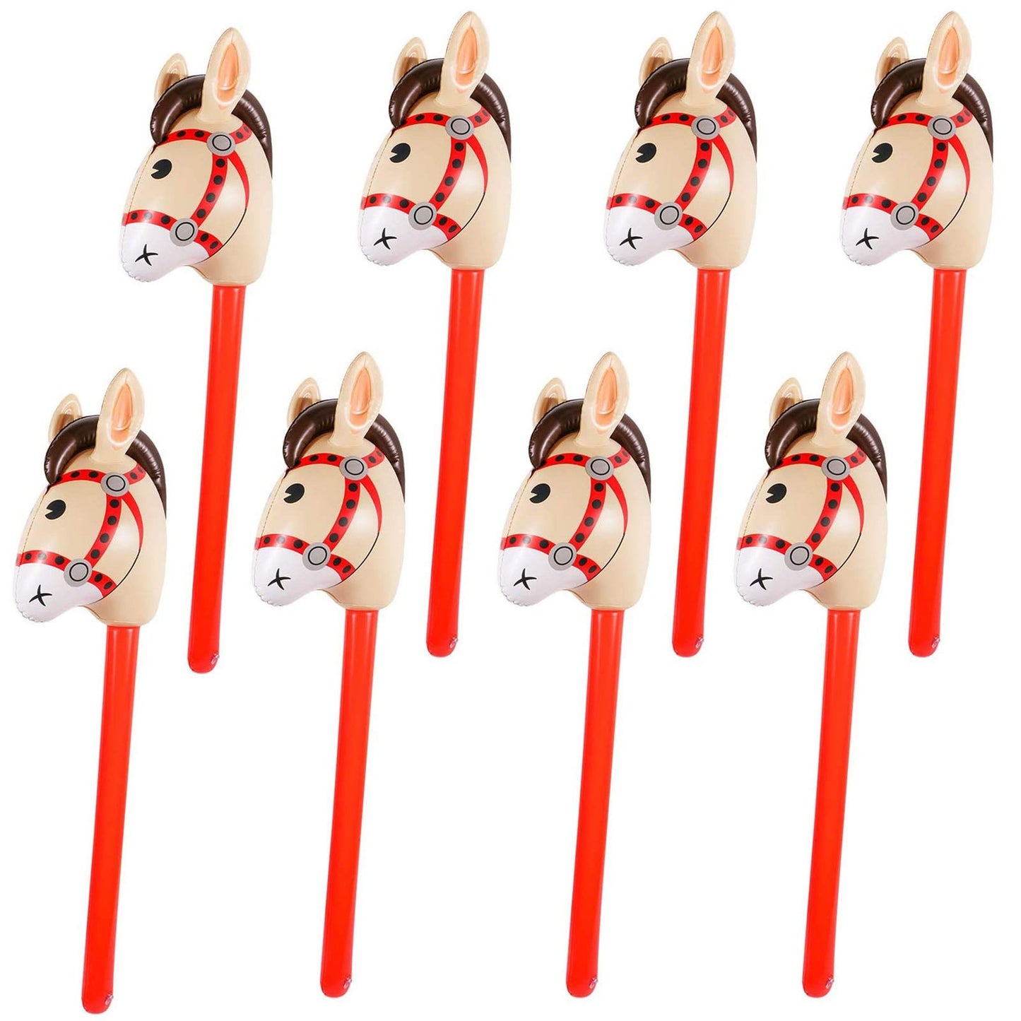 8PCS Inflatable Stick Horse for Parties and Events