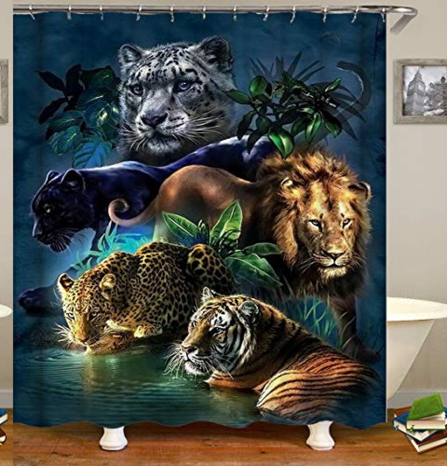 Wild Animal Shower Curtain 72x72 Inches