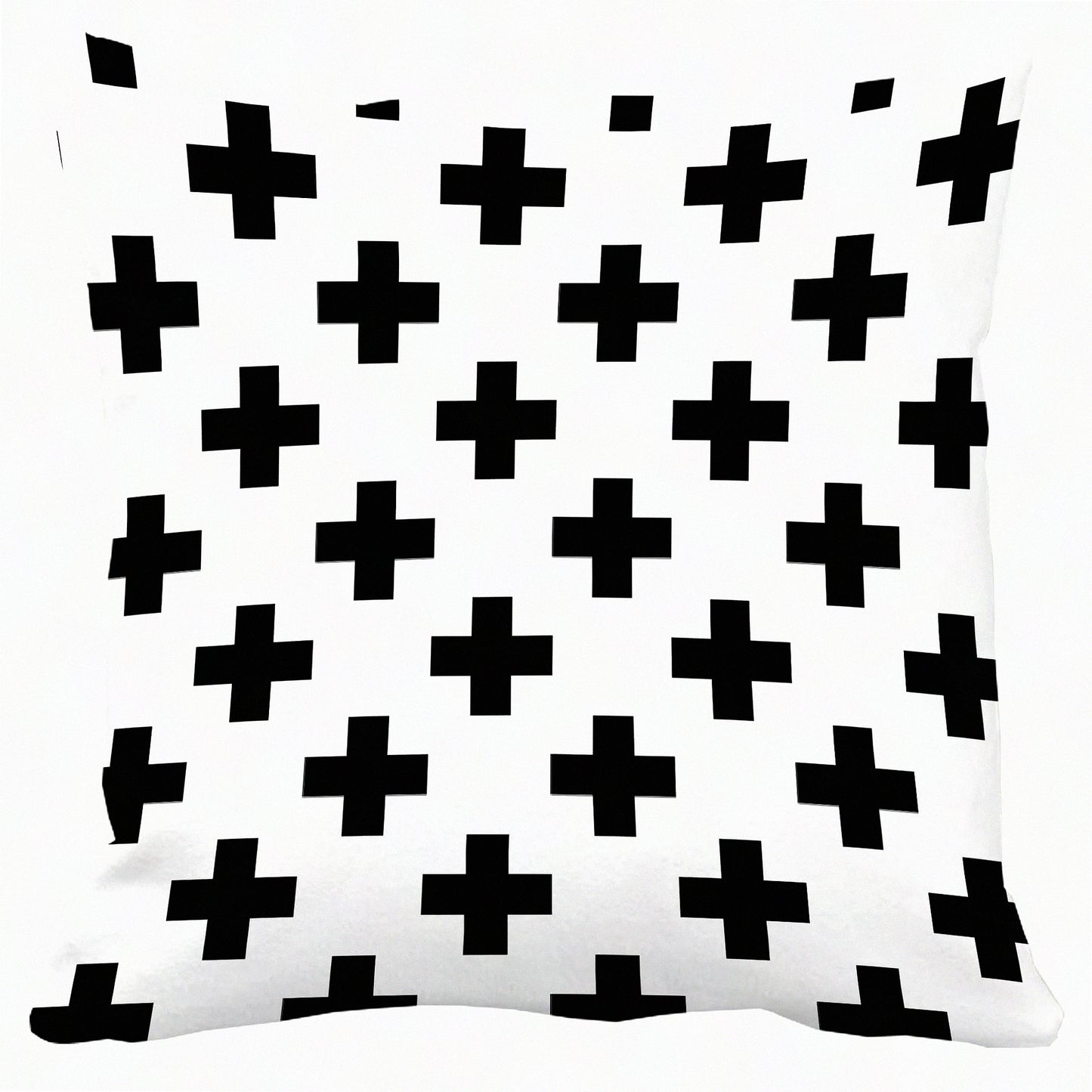 Geometric Swiss Cross Decor Pillowcase - 18x18 Inch Black White Cushion Cover for Home Room Bed Couch. Spring Summer Fall Winter Decor Gift. Soft Throw Pillow Case.