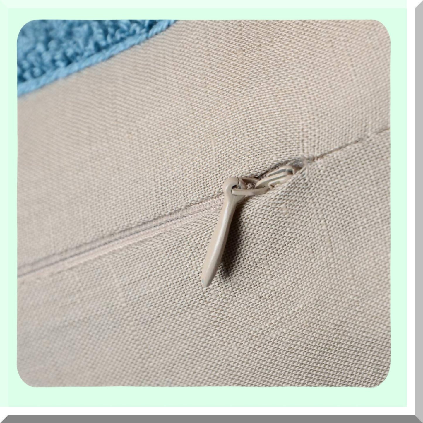 Coastal Retreat Embroidered Letter Accent Pillow Cover - Summer Beach House Decorative Cushion Case for Couch, Bedroom, Living Room - 12x20 Inch Beige Blue Rectangle Pillowcase