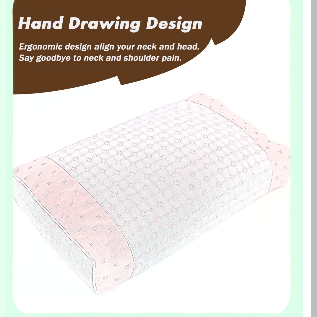 Pain Relief Buckwheat Neck Pillow - Sleepers Meditation Cushion & Yoga Bolster - 18x10 inch Rectangle Bed Pillow (Gray & Pink)