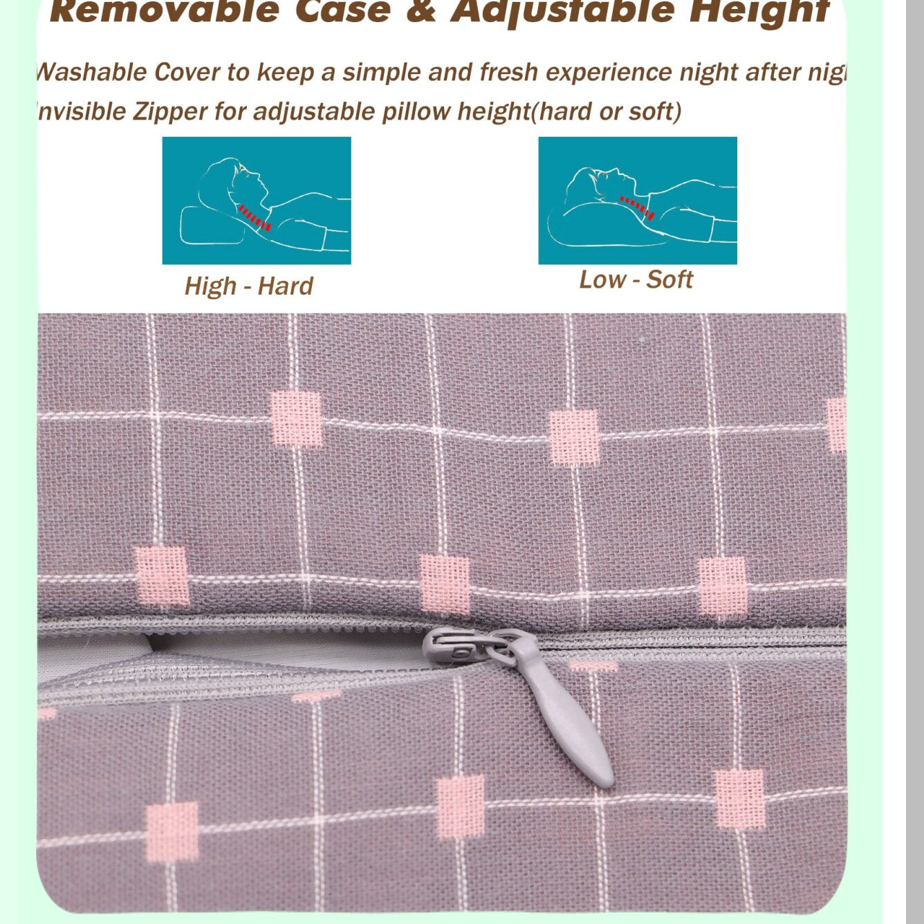 Pain Relief Buckwheat Neck Pillow - Sleepers Meditation Cushion & Yoga Bolster - 18x10 inch Rectangle Bed Pillow (Gray & Pink)