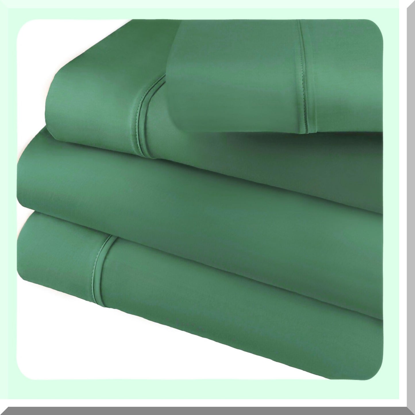 Hunter Green Cotton Bliss Bedding Set - Deep Pocket Fitted Sheet, Soft Flat Sheet, 2 Pillowcases - Luxurious Cotton Rich Bedding Essentials