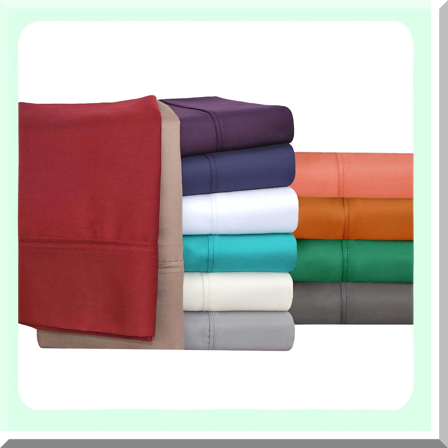 Hunter Green Cotton Bliss Bedding Set - Deep Pocket Fitted Sheet, Soft Flat Sheet, 2 Pillowcases - Luxurious Cotton Rich Bedding Essentials