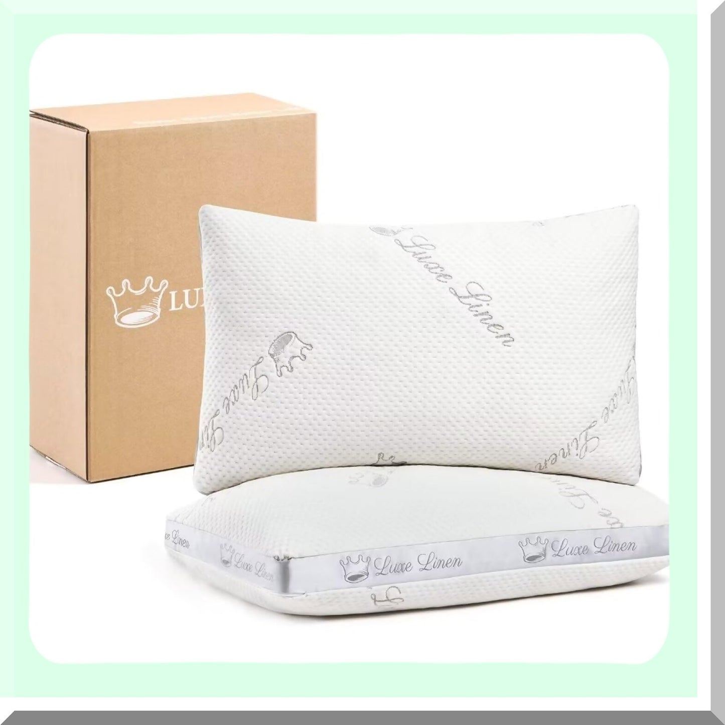 AdjustaFoam Sleep Pillows - Set of 2 | Shredded Memory Foam | Adjustable Bed Pillow for Side, Back, Stomach Sleepers | 18"x26" Cotton Bed Pillows