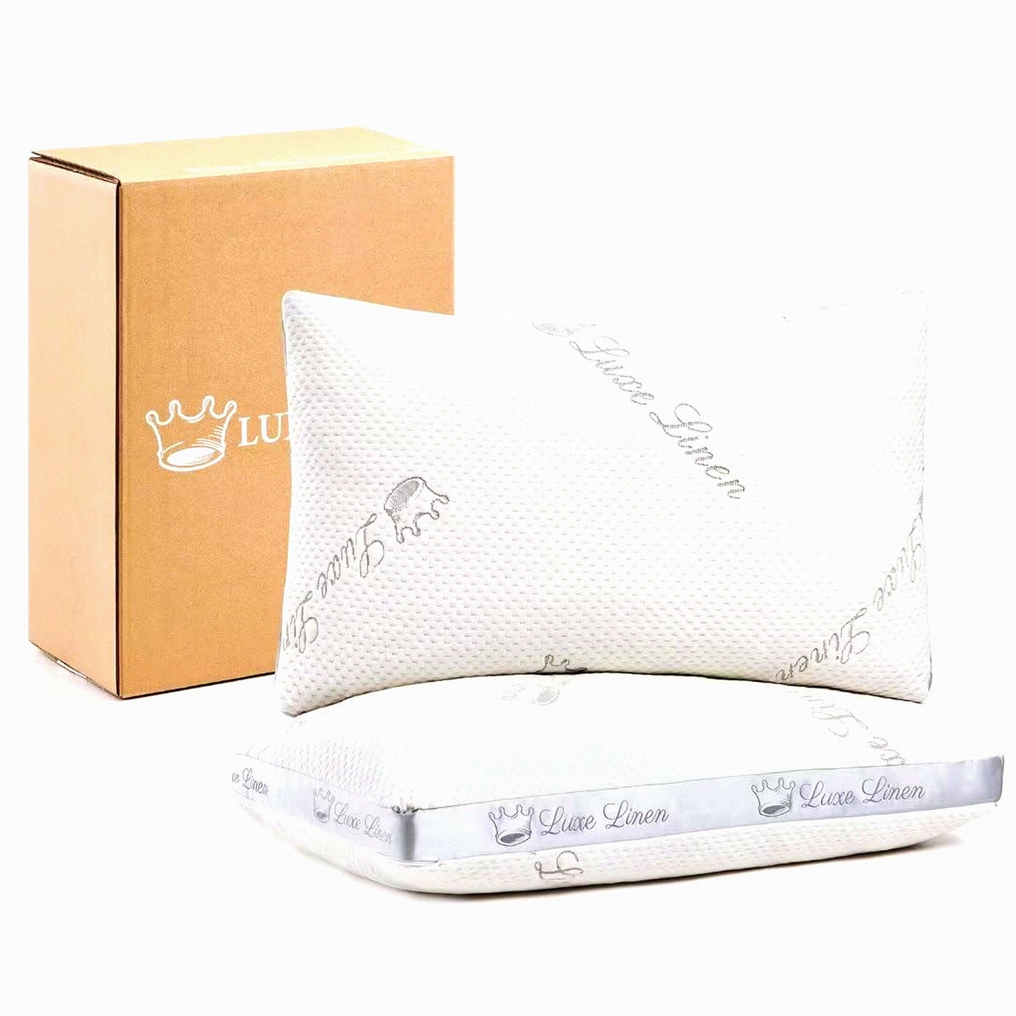 AdjustaFoam Sleep Pillows - Set of 2 | Shredded Memory Foam | Adjustable Bed Pillow for Side, Back, Stomach Sleepers | 18"x26" Cotton Bed Pillows