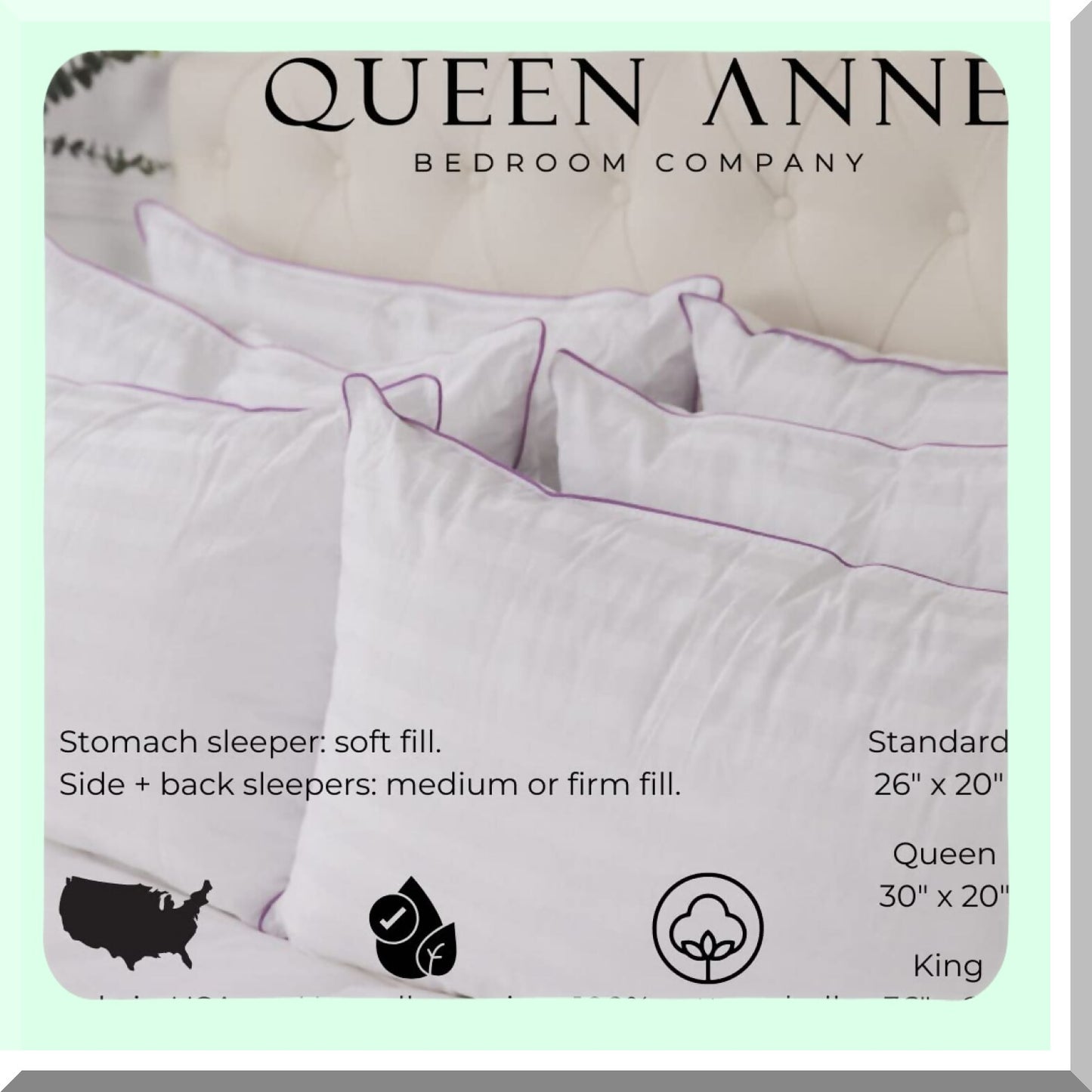 Majestic USA Made Luxury Down Alternative Hypoallergenic Bedding - Standard Medium - Synthetic Allergy Free - Hotel Quality