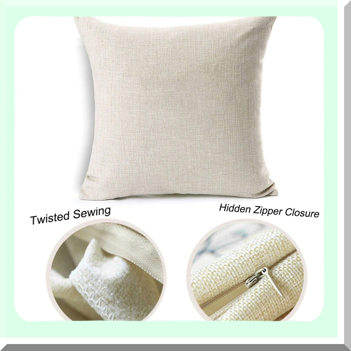 Happy Camper Lettering Cotton Linen Pillowcase - Decorative Cushion Cover for Home Sofa Couch - Square Throw Pillow Cover 18" x 18" - Happy Camper-1 Collection