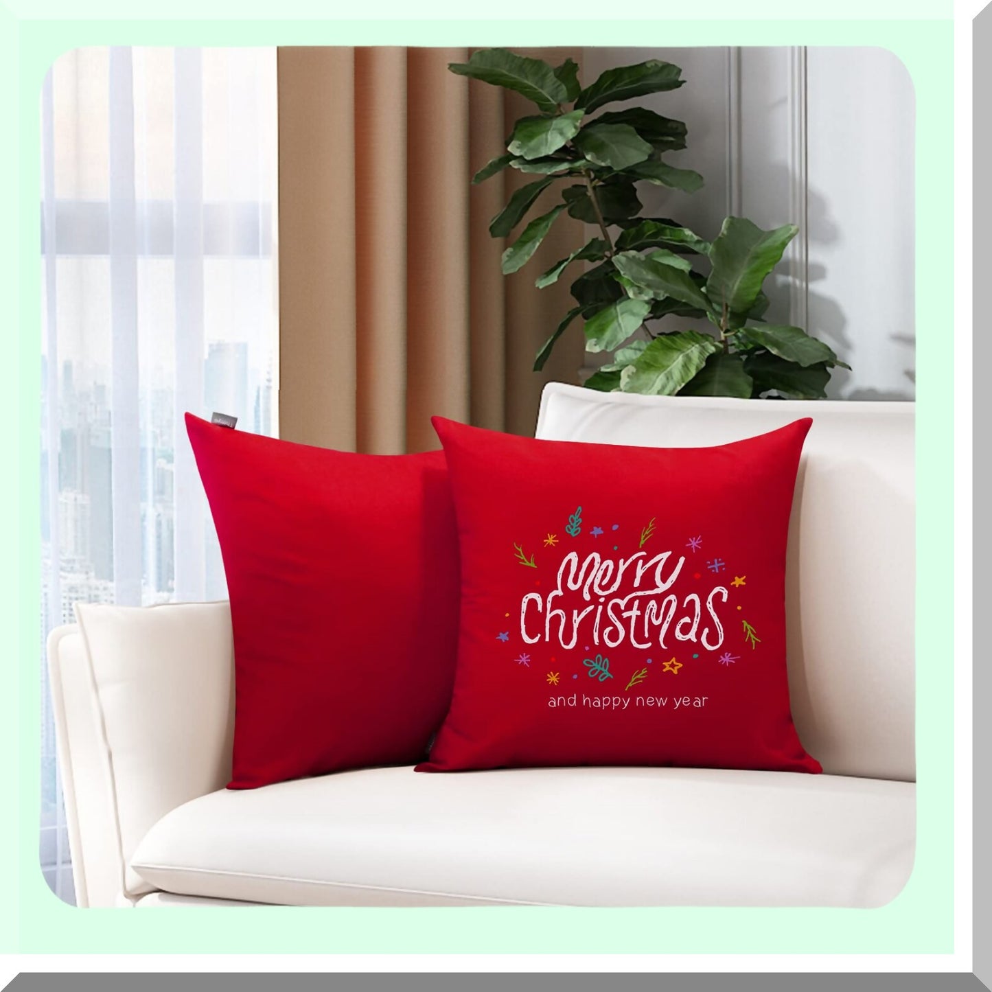 Cotton DIY Sublimation Pillow Covers - 2 Pack Red Cushion Cases for Heat Transfer - Solid Decorative Square Throw Pillowcase Blank - 18x18 Inch