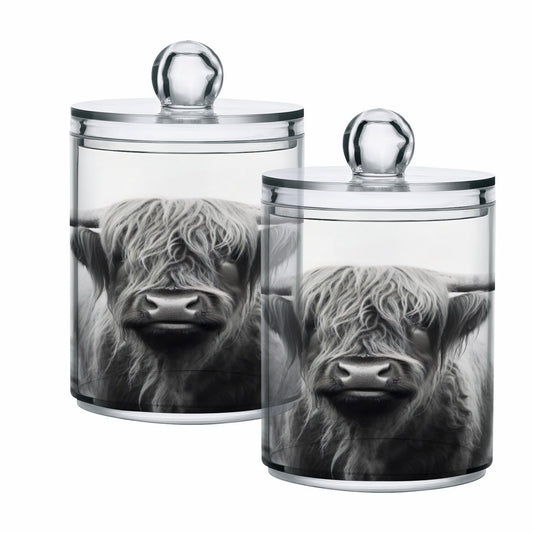 Highland Cow Qtip Dispenser 2 Pack