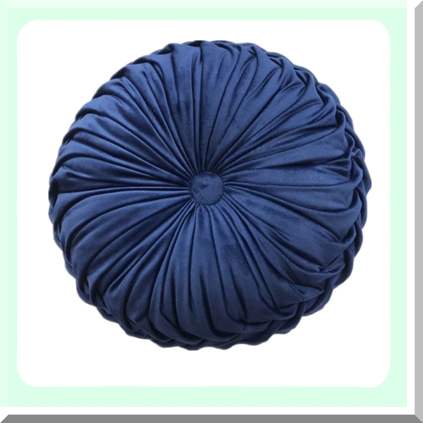 Royal Blue Velvet Round Meditation Cushion - 14Inch Throw Pillow for Sofa, Bed, Car & Decorative Floor - Plush Comfort & Stylish Décor