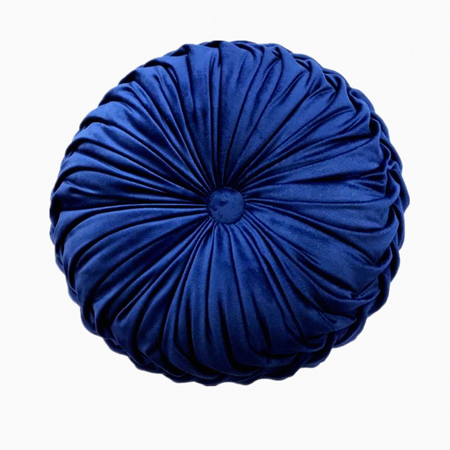 Royal Blue Velvet Round Meditation Cushion - 14Inch Throw Pillow for Sofa, Bed, Car & Decorative Floor - Plush Comfort & Stylish Décor