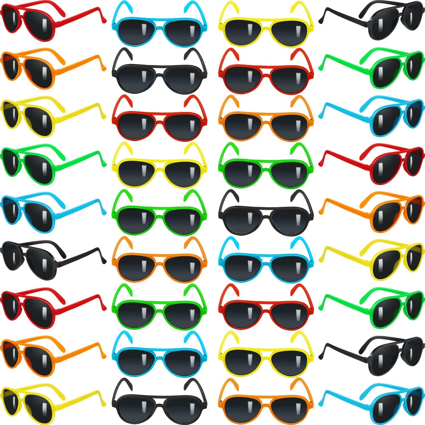 Neon Kid Sungles Party Pack - 36 Pack Plastic Sungles for Children - Colorful Graduation & Birthday Party Favors - Bag Fillers for Kids