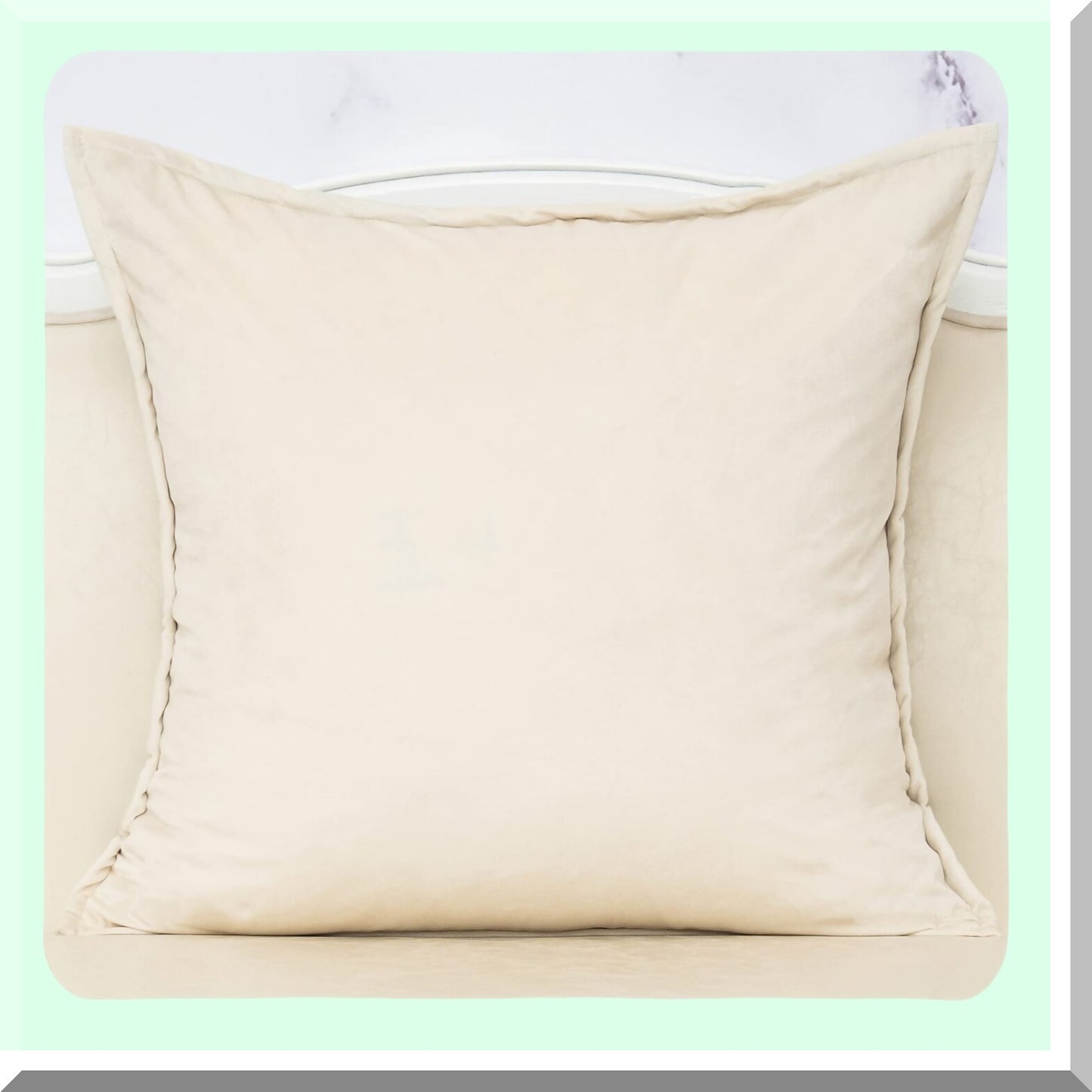 Luxury Houndstooth Velvet Cushion Cover - Modern Square Throw Pillow for Living Room, Bedroom, Car - 18x18 Inch Light Brown Off White Dark Gray