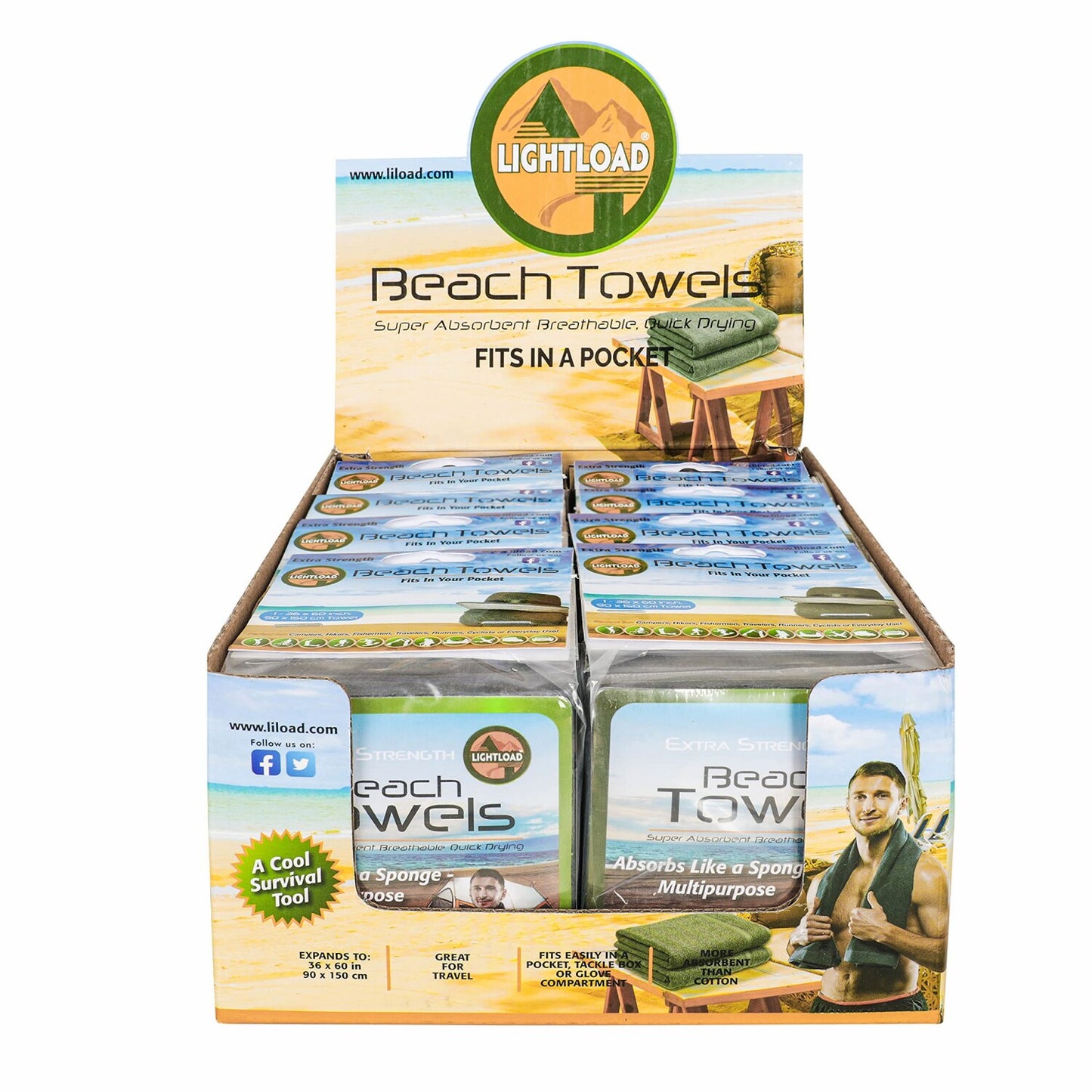 Large Compressed Quick Dry Beach Towel 12 Pack