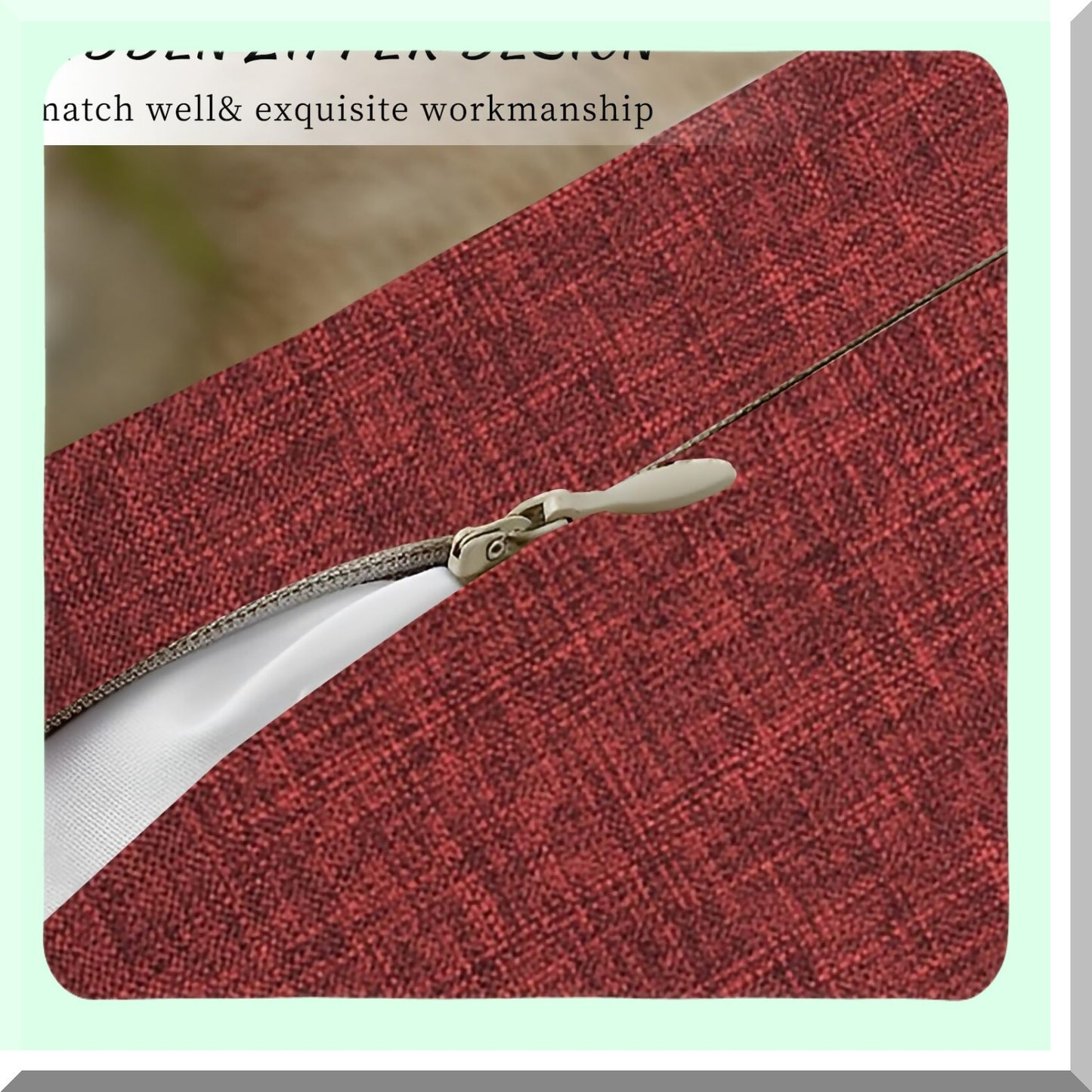 Rustic Red Linen Throw Pillow Set - Farmhouse Decorative Cushion Covers 16x16 Inch - Outdoor Square Accent Cases for Sofa Couch Home - Burgundy Textured Pillowcases