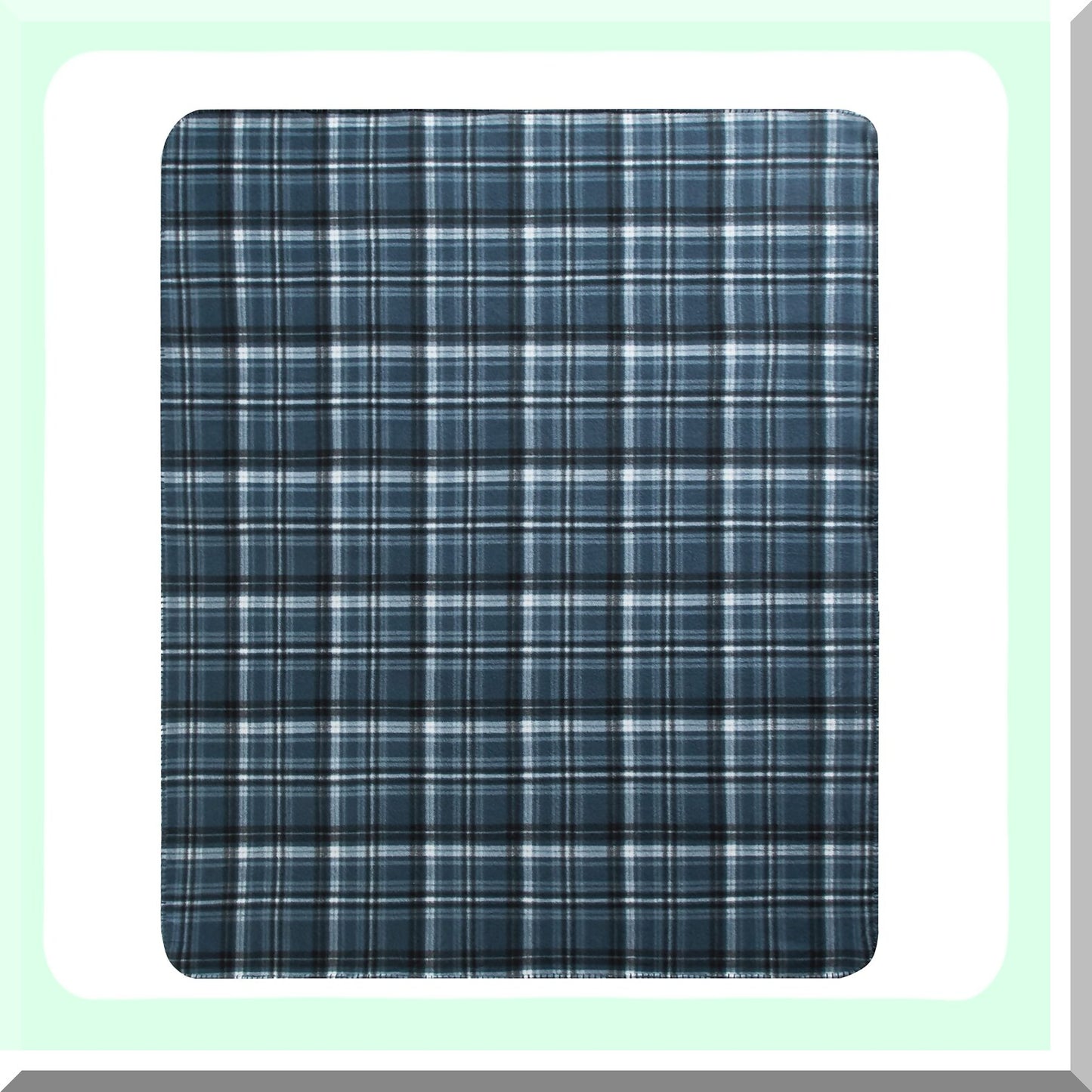 CozyBlue Plaid Fleece Throw Blanket
