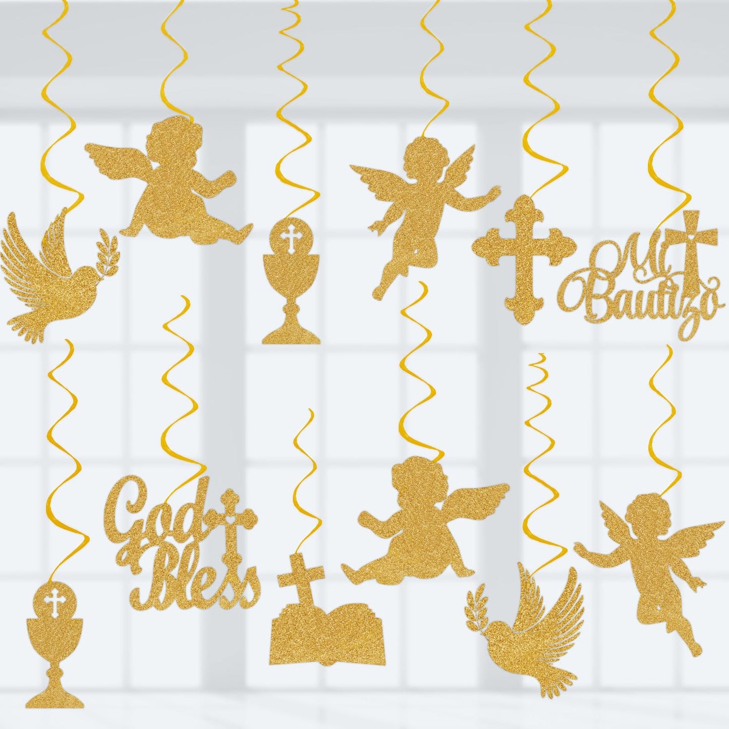 Mi Bautizo Party Streamers and Hanging Swirls Decorations