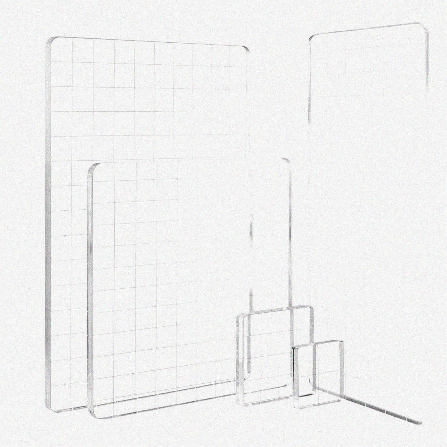5 Pieces Acrylic Stamp Block Set with Grid Lines