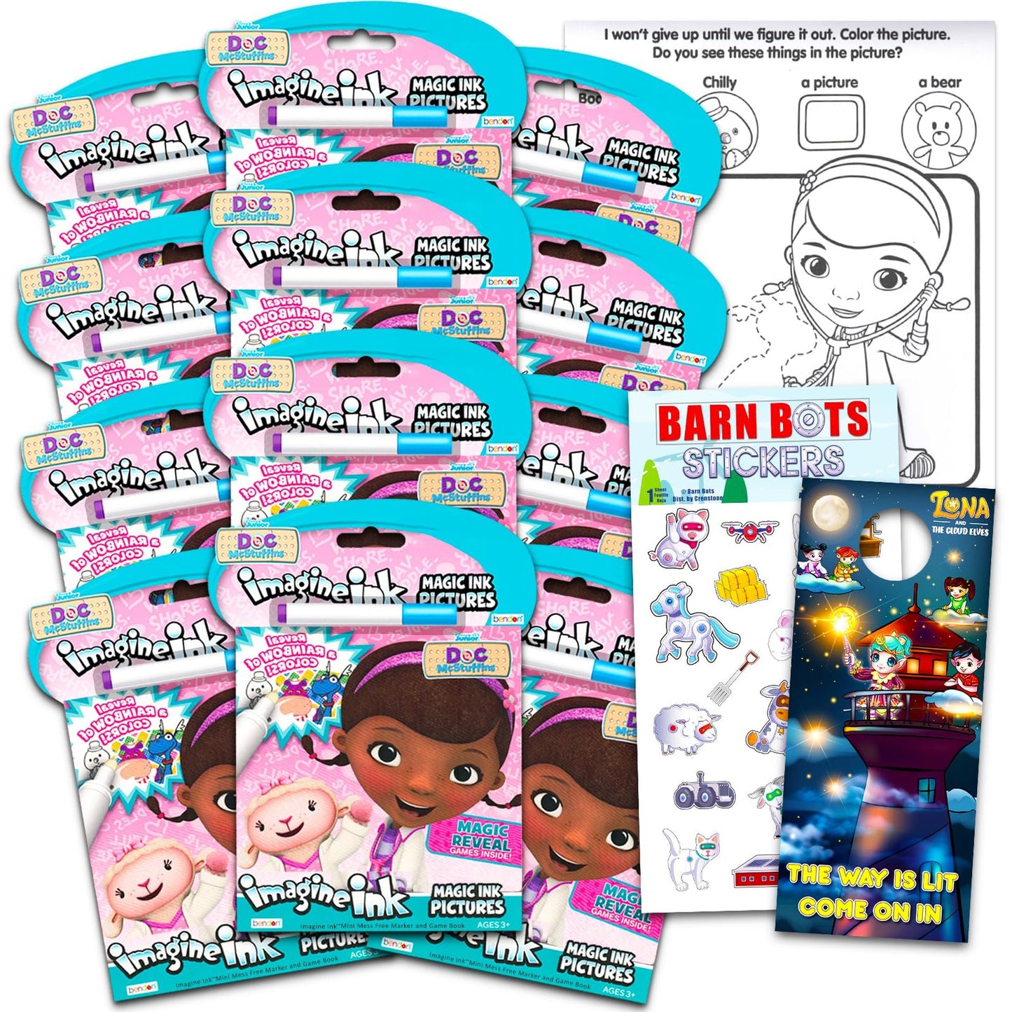 Kids Coloring Book Set with No-Mess Ink and Party Favors