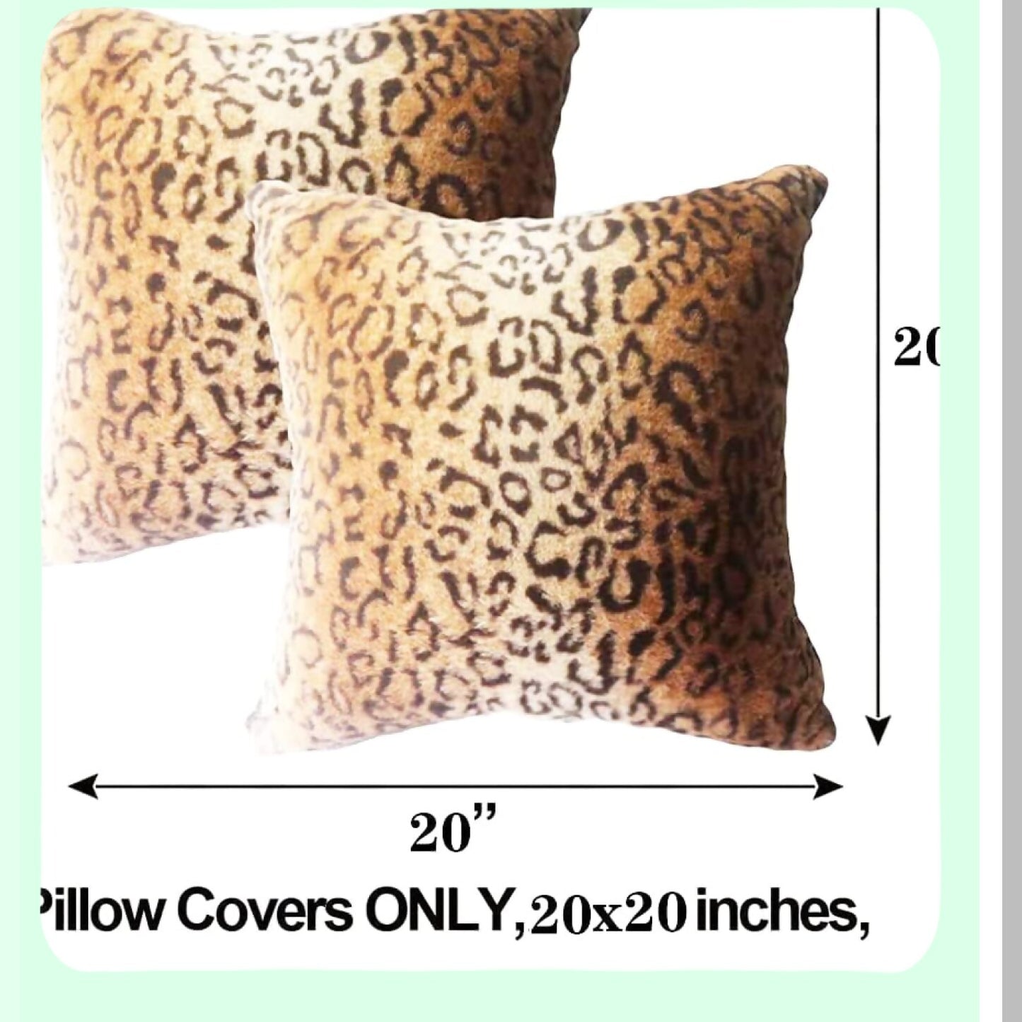 Wild Safari Luxe Leopard Print Throw Pillow Set - Set of 2 Jungle Animal 20x20 Cushion Covers for Home Sofa Living Room Decor