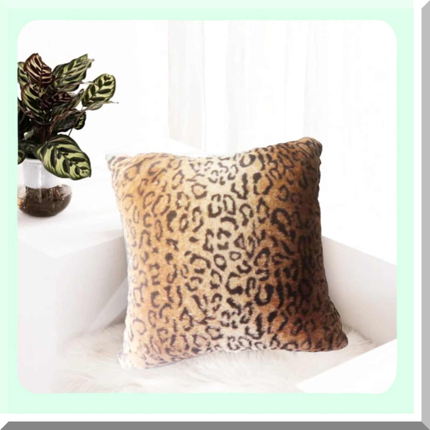Wild Safari Luxe Leopard Print Throw Pillow Set - Set of 2 Jungle Animal 20x20 Cushion Covers for Home Sofa Living Room Decor