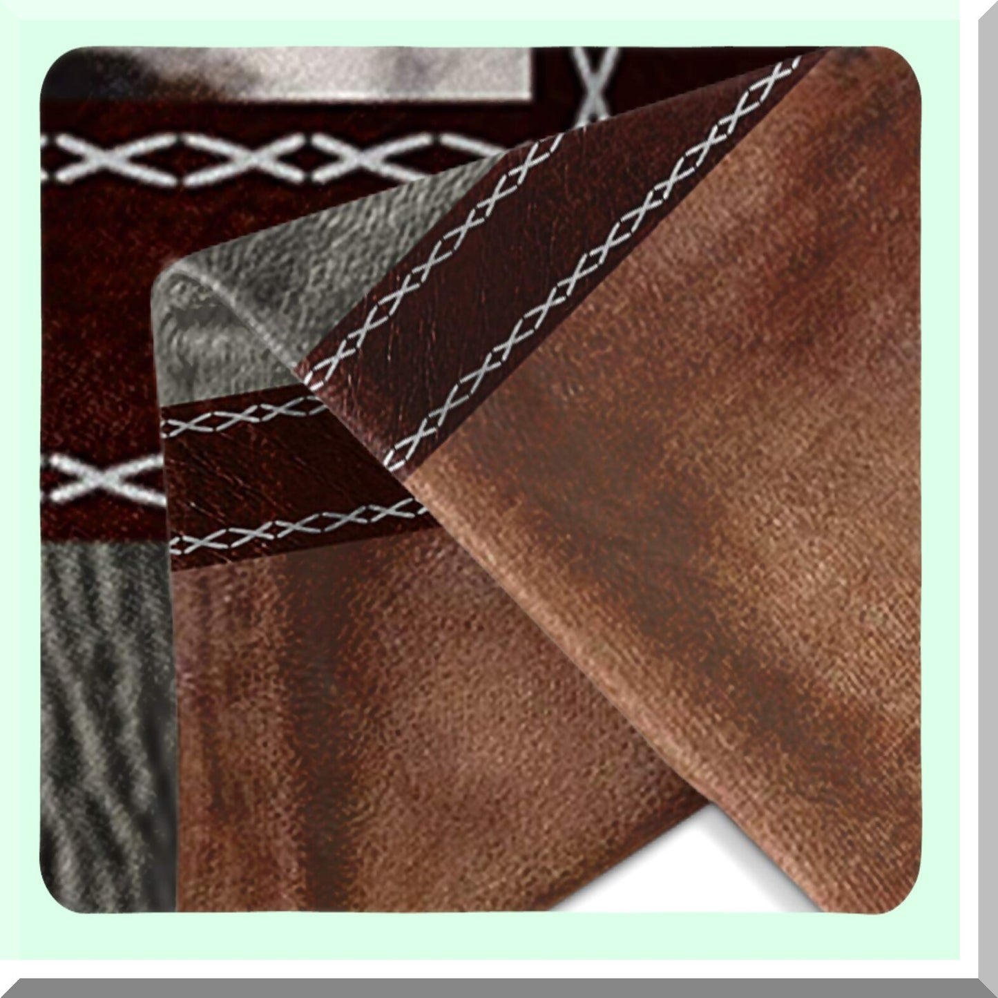 Western Style Decorative Pillowcase - 18x18 Inches Polyester Throw Pillow Cover with Hidden Zipper for Bedroom Sofa - No Leather Print