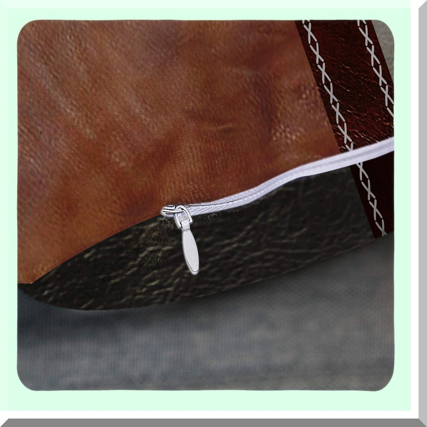 Western Style Decorative Pillowcase - 18x18 Inches Polyester Throw Pillow Cover with Hidden Zipper for Bedroom Sofa - No Leather Print