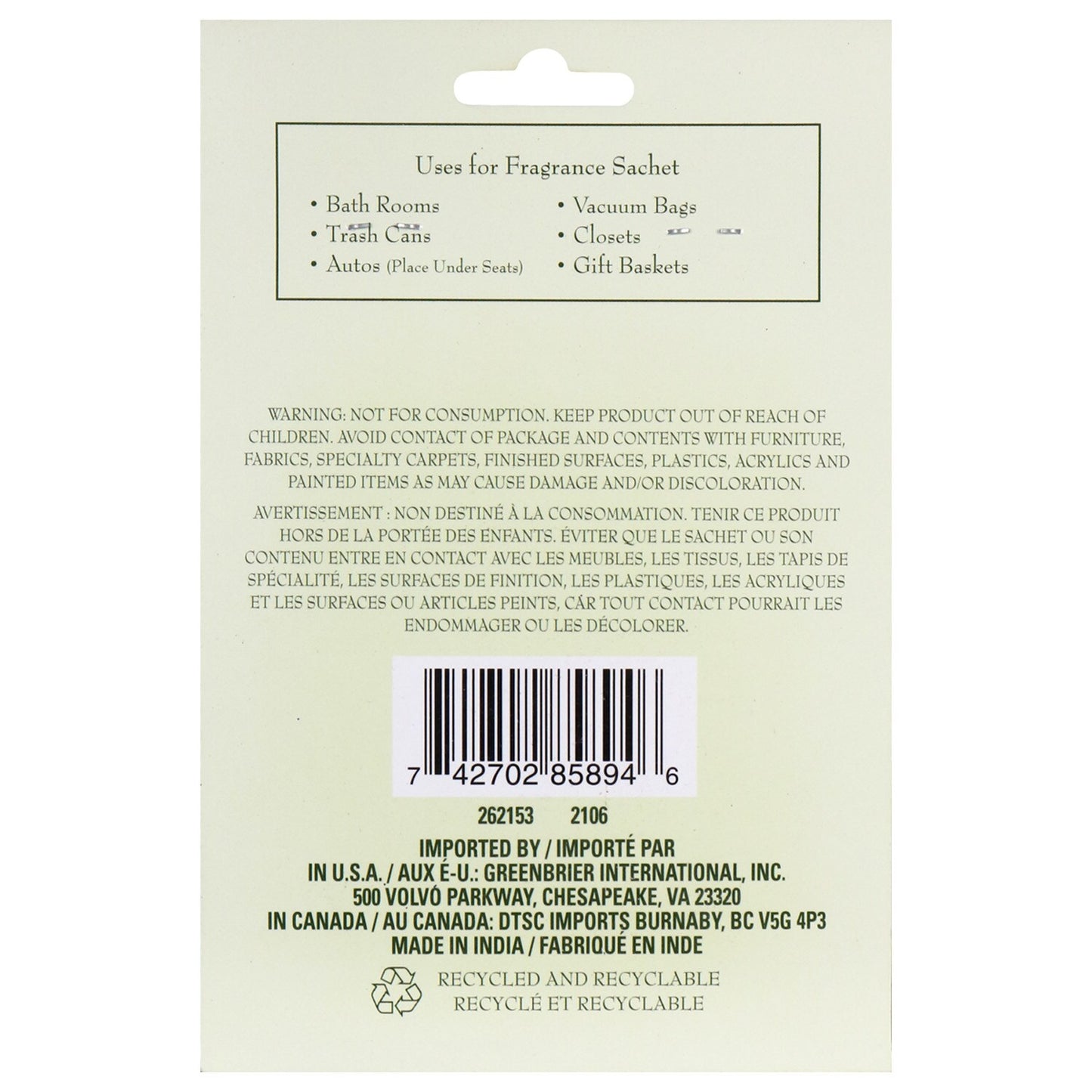 Bamboo-Scented Fragrance Sachets, 2-ct. Packs (Pack of 14)