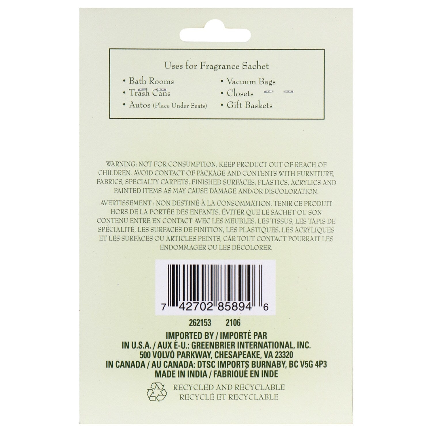 Bamboo-Scented Fragrance Sachets, 2-ct. Packs (Pack of 14)