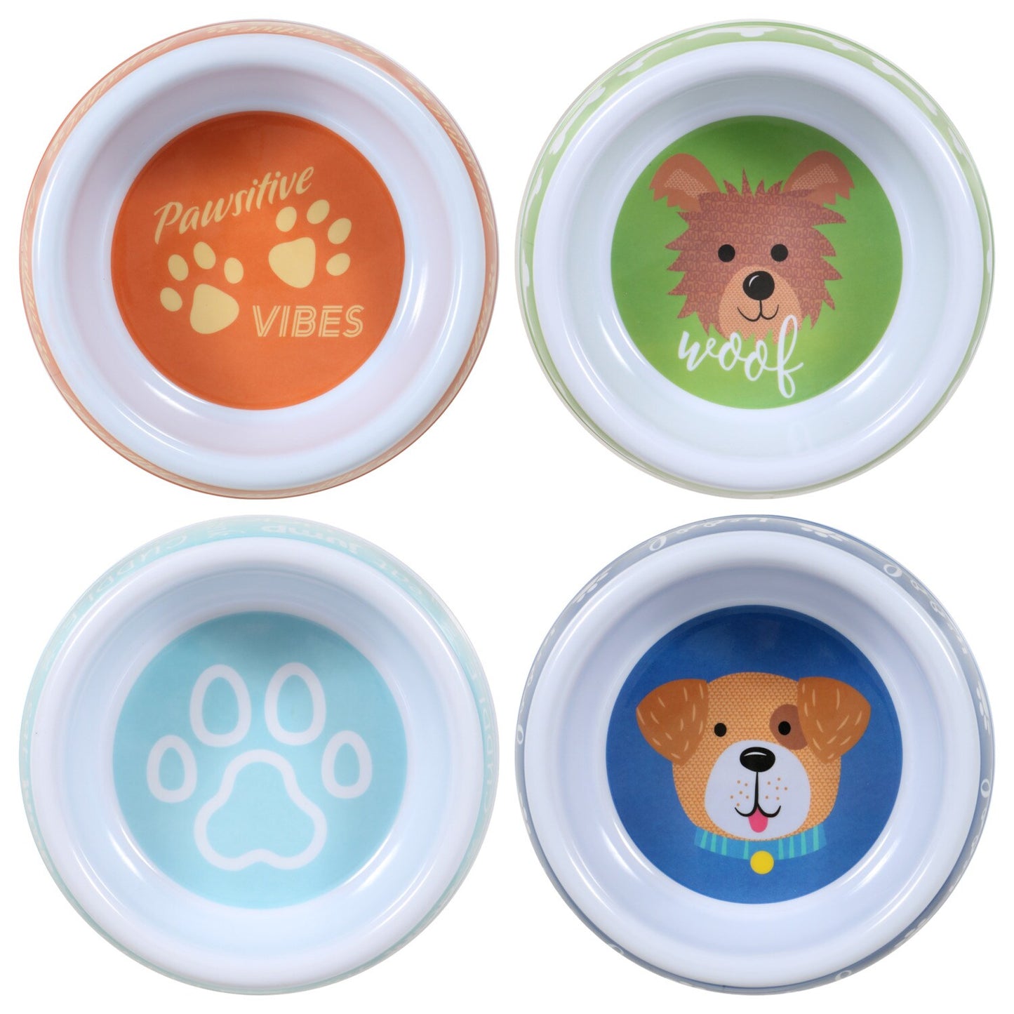 Greenbrier Kennel Club Printed Melamine Dog Food Bowls, 1.75x7-in. (Pack of 18)