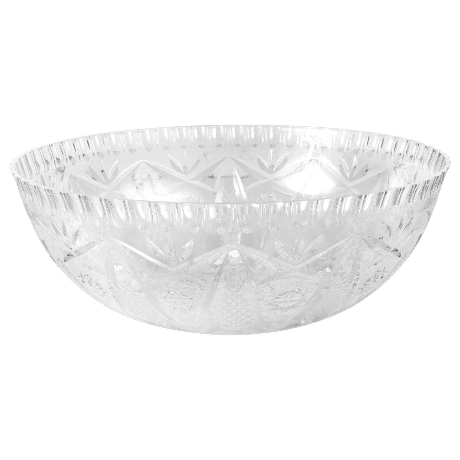 Caterer's Corner Crystal Cut Plastic Punch Bowls, 3.75x11.25 in. (Pack of 4)