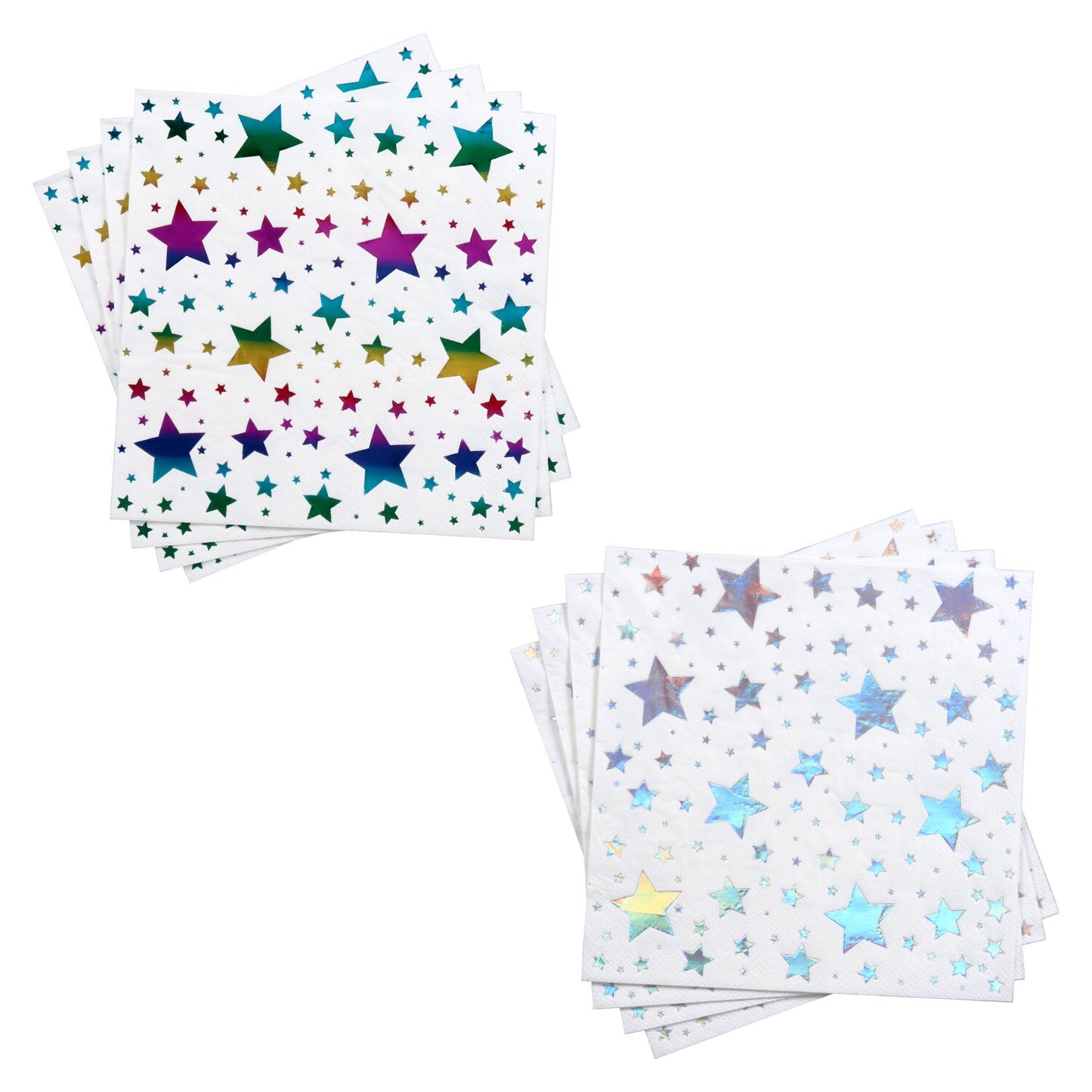 Iridescent & Metallic Rainbow Party 13-in. Paper Napkins, 20-ct. Packs (Pack 24)