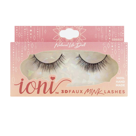 Ioni 3D Natural Lite Doll Faux Mink Eyelashes, 1 Pair Packs (Pack of 4)