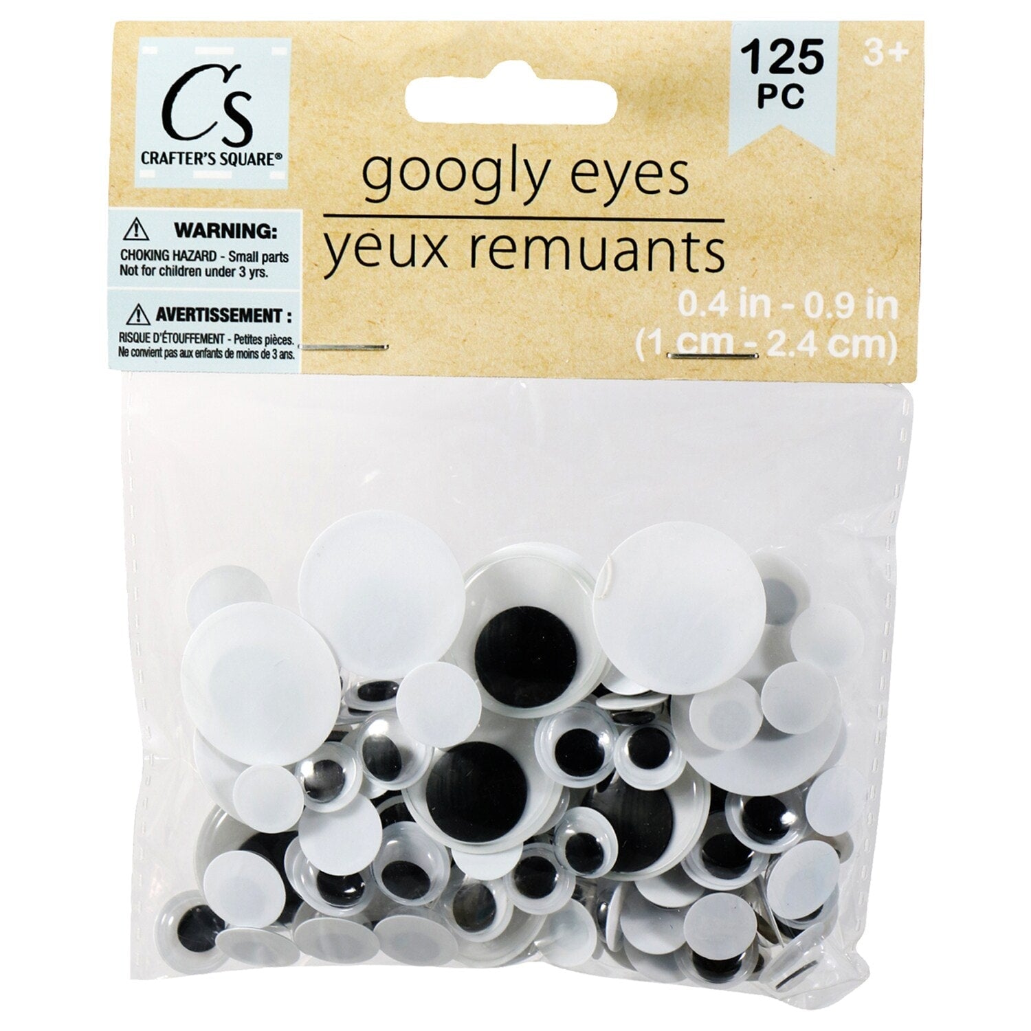 Crafter's Square Plastic Googly Eyes, 125-ct. Packs (Pack of 4)
