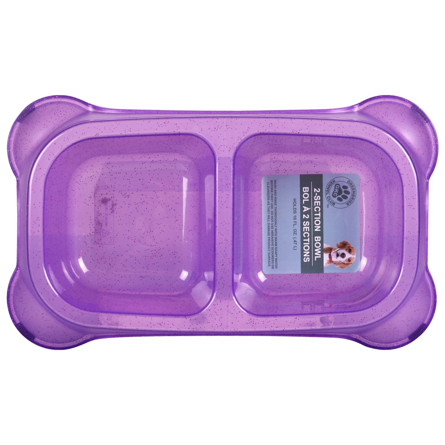 Bright Plastic Divided Pet Bowls, 11.25x6.625x2-in. (Pack of 36)