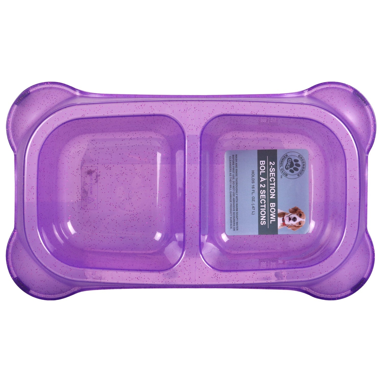 Bright Plastic Divided Pet Bowls, 11.25x6.625x2-in. (Pack of 36)