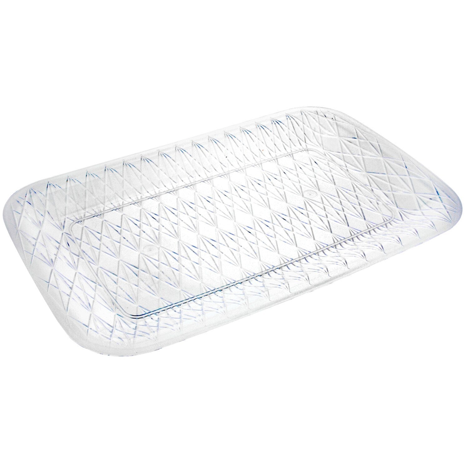 Large Rectangular Crystal-Cut Plastic Trays (Pack of 4)