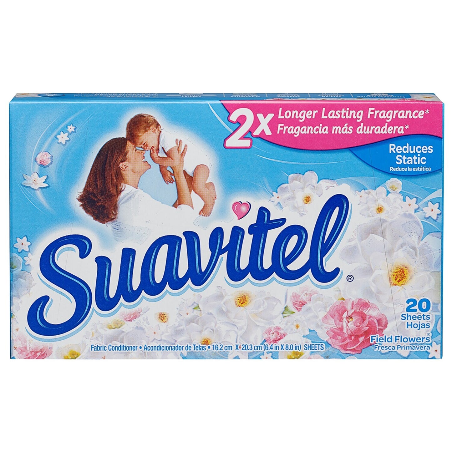 Suavitel Fabric Softener Dryer Sheets in Field Flowers Scent (Pack of 15)