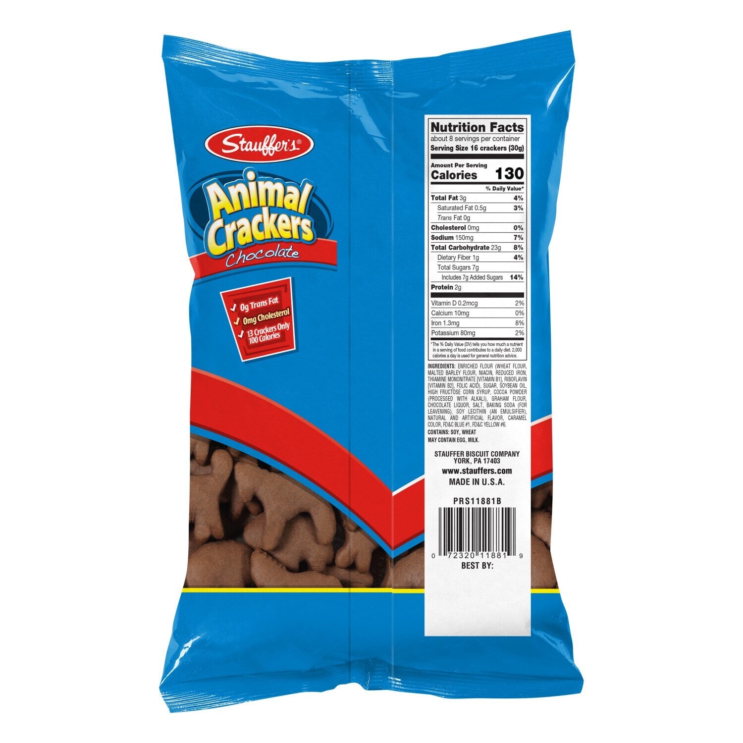 Stauffer's Chocolate Animal Crackers, 8 oz. Bags (Pack of 12)