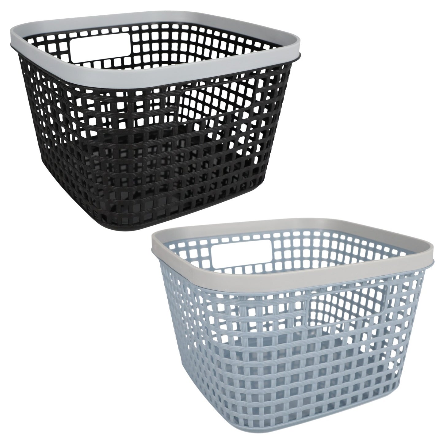 Essentials Woven Plastic Square Storage Baskets, 8.625x5.625-in. (Pack of 24)